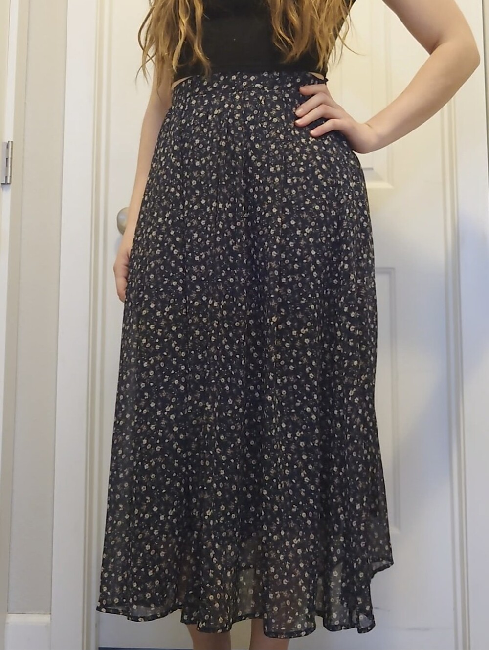 Earth, Music & Ecology Navy Floral Skirt